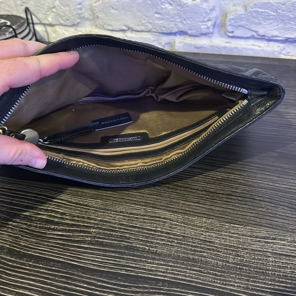 Martin + OSA black leather clutch - Picture 3 of 5